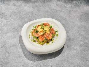 Бельгийская вафля с тигровыми креветками