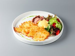 Хашбраун с ростбифом